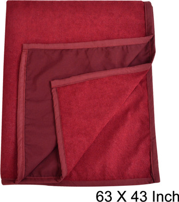 ADBENI HOME Cotton Baby Bed Protecting Mat(Maroon, Extra Large)