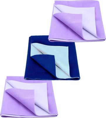 ECOM FASHION HUB Fleece Baby Bed Protecting Mat(Lavender2, Royal Blue1, Small, Pack of 3)