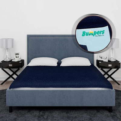Bumpers Polycotton Baby Bed Protecting Mat(Dark Blue, Free)