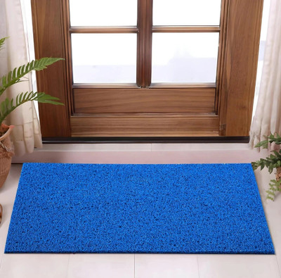 FABMARTS PVC (Polyvinyl Chloride) Door Mat(Blue, Medium)
