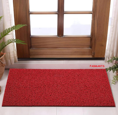 FABMARTS PVC (Polyvinyl Chloride) Door Mat(Red, Medium)