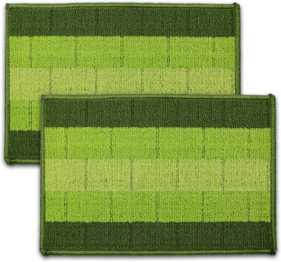 STATUS PP (Polypropylene) Door Mat(Green, Medium, Pack of 2)