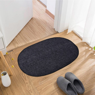 KUBER INDUSTRIES Wool Door Mat(Gray, Medium)