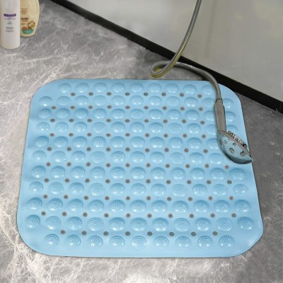 Miranshi Enterprise Rubber Bathroom Mat(Blue, Large)