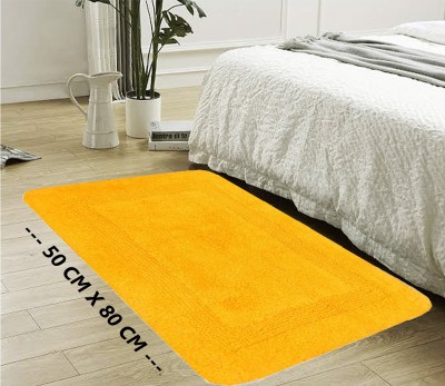 SKYAERON10 Cotton Floor Mat(Golden Yellow, Large)
