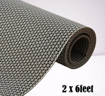 Shoppingzone Rubber Bathroom Mat(Grey 2 x 6feet, Large)