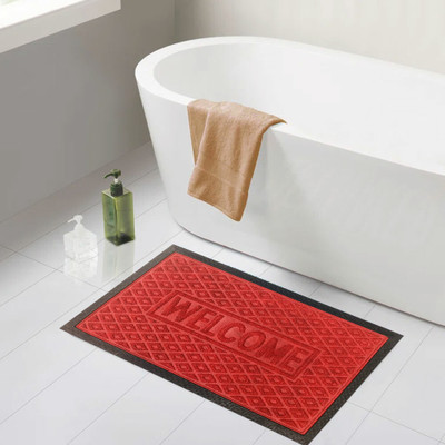 Mats Avenue PP (Polypropylene), Rubber Floor Mat(Red, Medium)