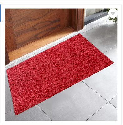 CHETANYA LOOMTEX Polyester Door Mat(Red, Small)