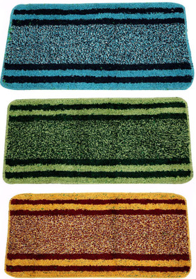 KUBER INDUSTRIES Cotton Door Mat(Multicolor, Free, Pack of 3)