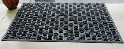 Amazelo Cart Rubber Door Mat(Black, Medium)