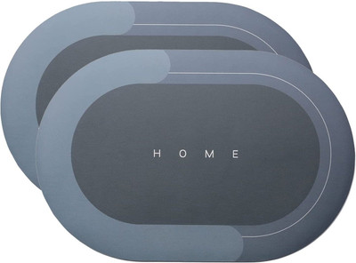 Vamigo Rubber Bathroom Mat(Blue, Free)