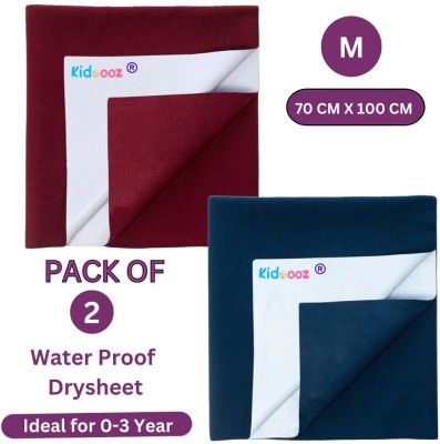 kidoooz Polycotton Baby Bed Protecting Mat(Red+Navy Blue, Medium, Pack of 2)