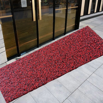 VSTUCART Rubber Door Mat(Red Black, Extra Large)