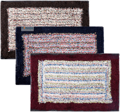 HOMESTIC by Kuber Industries Microfiber Door Mat(Multicolor, Medium, Pack of 3)