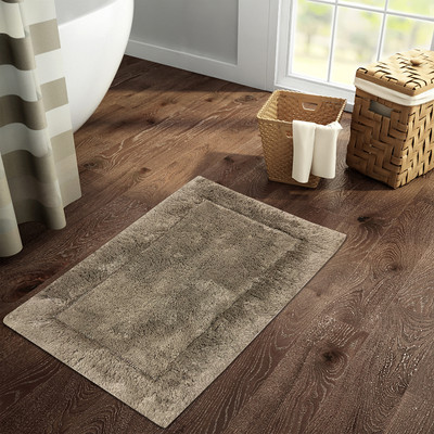 SPACES Cotton Bathroom Mat(Brown, Large)