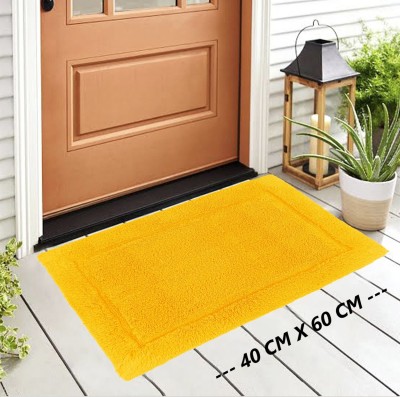 SKYAERON10 Cotton Floor Mat(Golden Yellow, Medium)