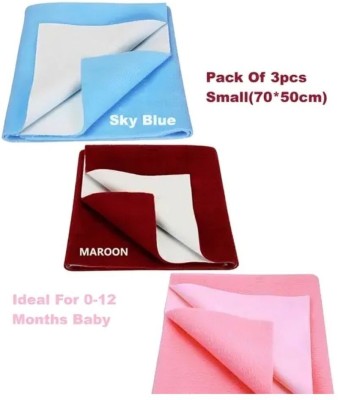 NEETU ENTERPRISES Polycotton Baby Bed Protecting Mat(Sky blue, Small, Pack of 3)