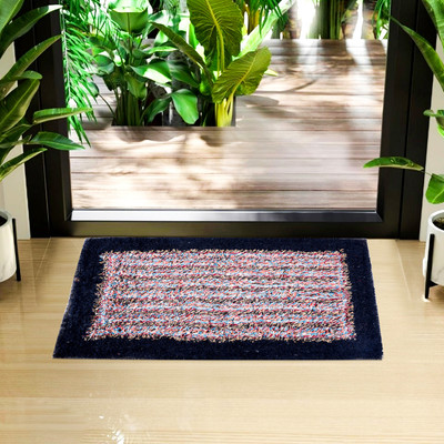 KUBER INDUSTRIES Microfiber Door Mat(Dark Blue, Medium)