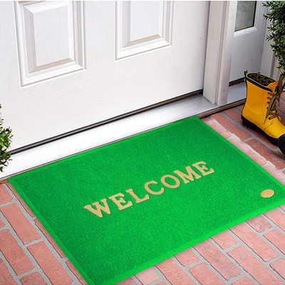 KUBER INDUSTRIES Rubber Door Mat(Green, Free)