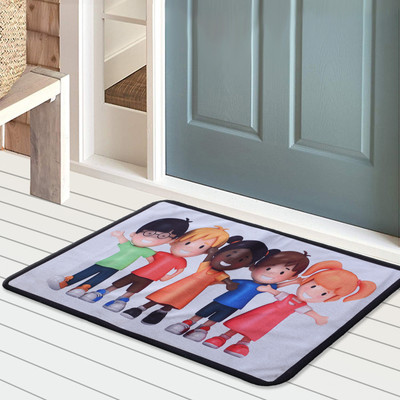 KUBER INDUSTRIES Microfiber Door Mat(White, Free)