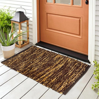 Blissful Amyra Homes Microfiber, Cotton Door & Floor Mat(Brown, Pack of 2, Medium)