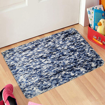 Slayy with Style Microfiber, Cotton Door Mat(Lt- Blue, Small)