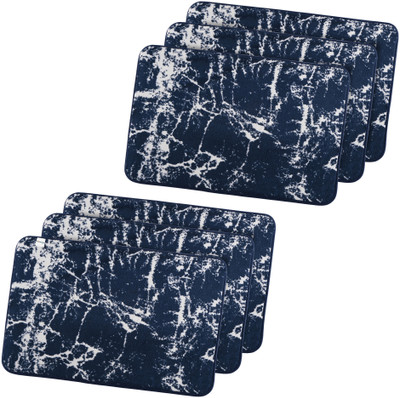 HOMESTIC by Kuber Industries Polyester Door Mat(Navy Blue, Free, Pack of 6)