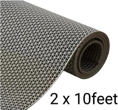 Shoppingzone Rubber Bathroom Mat(2 x 10feet_Grey, Large)