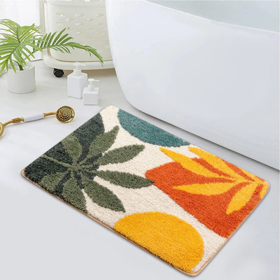 T Decor Microfiber Door Mat(Multicolor, Large)