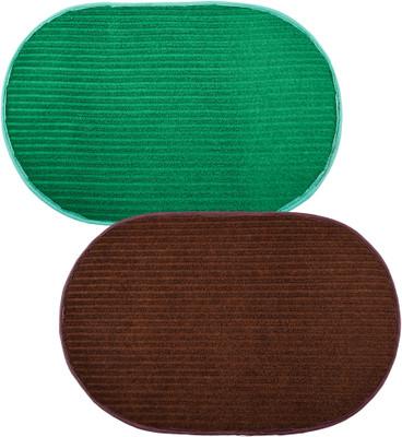KUBER INDUSTRIES Wool Door Mat(Multicolor, Medium, Pack of 2)
