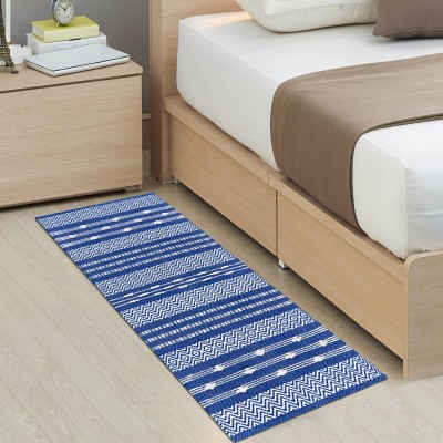 SLAZIE Cotton Floor Mat(Blue, Large)