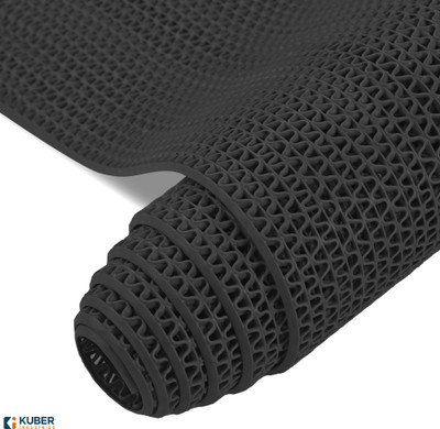 KUBER INDUSTRIES Rubber Bathroom Mat(Black, Large)
