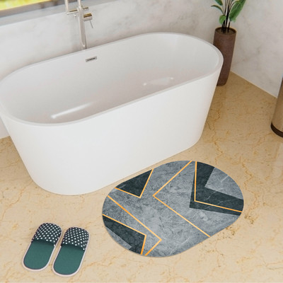 KUBER INDUSTRIES Polyester Bathroom Mat(Gray, Medium)