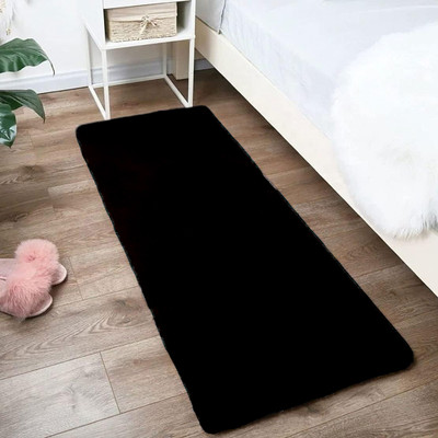 Weave Arts Polyester Floor Mat(Black, Large)