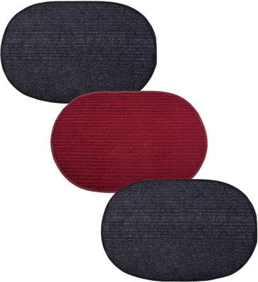 KUBER INDUSTRIES Wool Door Mat(Multicolor, Medium, Pack of 3)