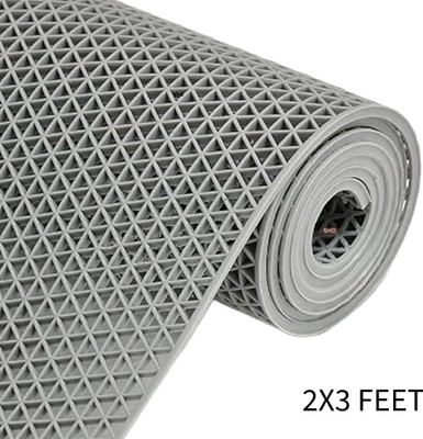 Jazox Rubber Bathroom Mat(Grey, Large)