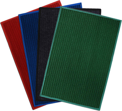 KUBER INDUSTRIES Microfiber Door Mat(Blue & Maroon & Grey & Green, Free, Pack of 4)