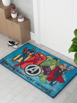 Athom Living Nylon Door Mat(Light Blue, Medium)