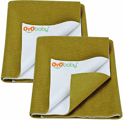 Oyo Baby Cotton Baby Bed Protecting Mat(Gold, Pack of 2, Medium)