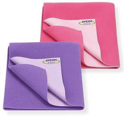 AWEJOY Fleece Baby Bed Protecting Mat(Pink, Purple, Pack of 2, Small)
