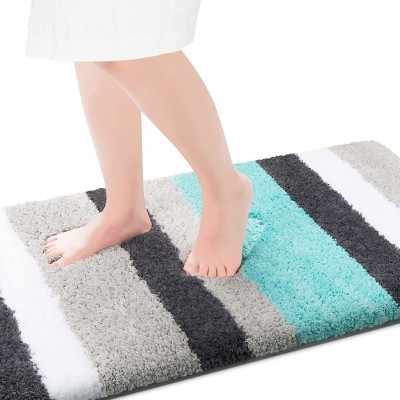 LUXE HOME INTERNATIONAL Microfiber Floor Protecting Mat(Aqua, Small)