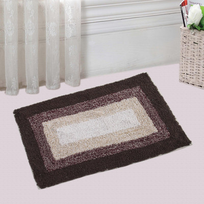 Saral Home Cotton Bathroom Mat(Brown, Medium)