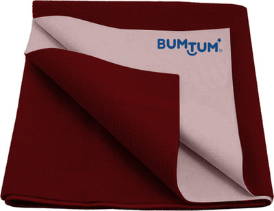 BUMTUM Cotton, Fleece Baby Bed Protecting Mat(Maroon, Large)