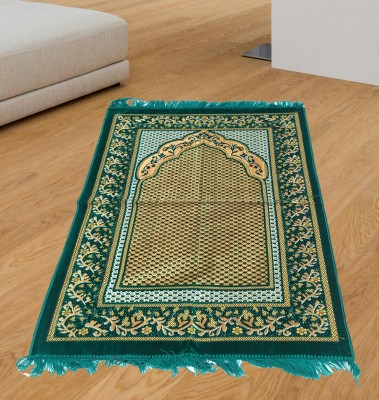 ALRAZA LOOMS Velvet Prayer Mat(Green, Large)