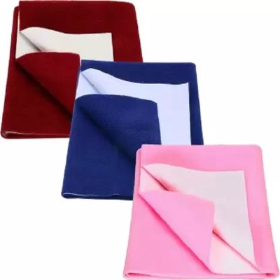 poojafashion Cotton Baby Bed Protecting Mat(Maroon, Royal Blue, Pink, Small, Pack of 3)