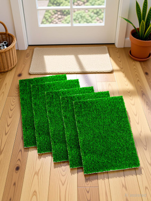 KYLEN Artificial Grass Floor Mat(Green, Pack of 5, Free)
