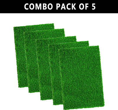 KYLEN Artificial Grass Floor Mat(Green, Pack of 5, Free)
