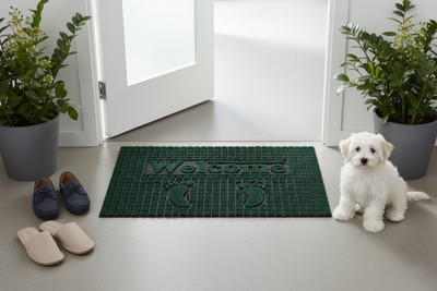 TICOLO PVC (Polyvinyl Chloride) Door & Floor Mat(Green, Medium)