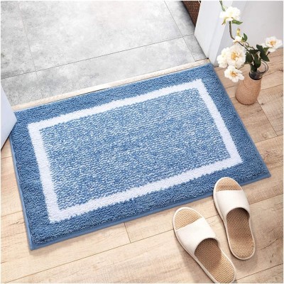 MAA HOME CONCEPT Microfiber Door Mat(Blue, Medium)