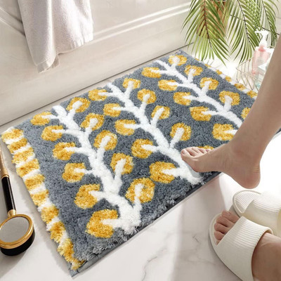 F i Microfiber Door Mat(Kids Tree Grey, Small)
